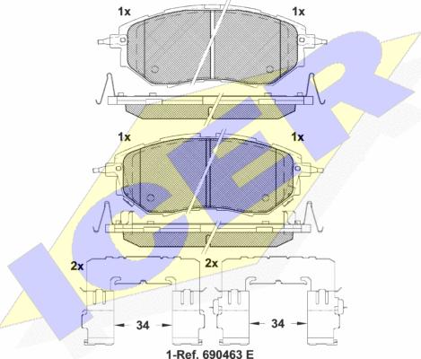 Icer 181697-067 - Kit pastiglie freno, Freno a disco autozon.pro