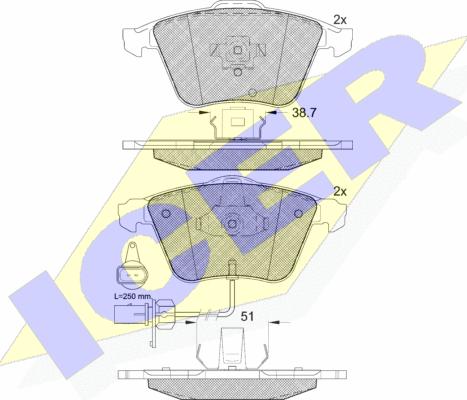 Icer 181654 - Kit pastiglie freno, Freno a disco autozon.pro