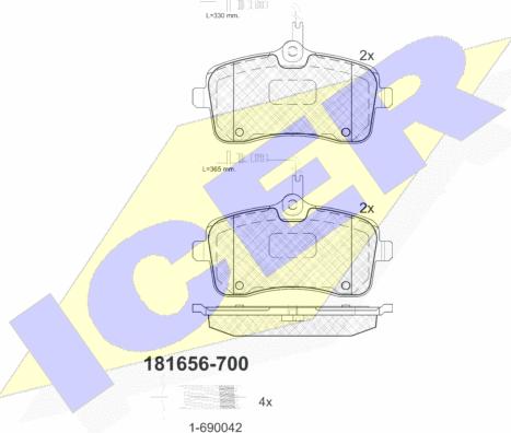 Icer 181656-700 - Kit pastiglie freno, Freno a disco autozon.pro