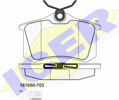 Icer 181650-703 - Kit pastiglie freno, Freno a disco autozon.pro