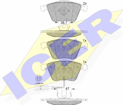 Icer 181653 - Kit pastiglie freno, Freno a disco autozon.pro