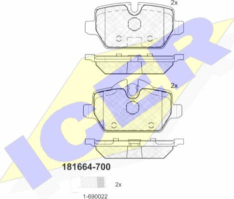 Icer 181664-700 - Kit pastiglie freno, Freno a disco autozon.pro