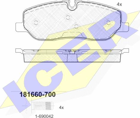 Icer 181660-700 - Kit pastiglie freno, Freno a disco autozon.pro