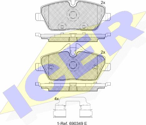 Icer 181662-200 - Kit pastiglie freno, Freno a disco autozon.pro