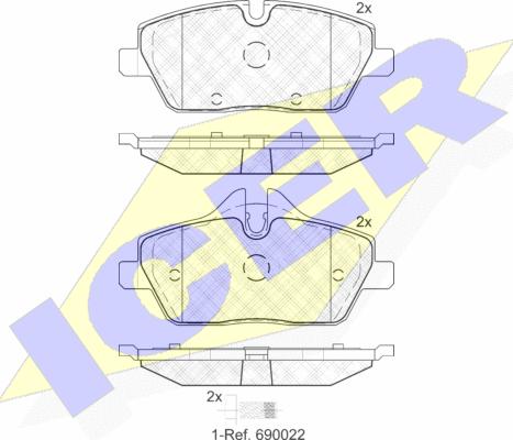 Icer 181662-202 - Kit pastiglie freno, Freno a disco autozon.pro