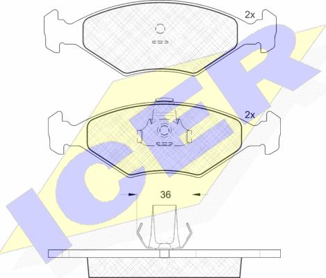 Icer 181604 - Kit pastiglie freno, Freno a disco autozon.pro