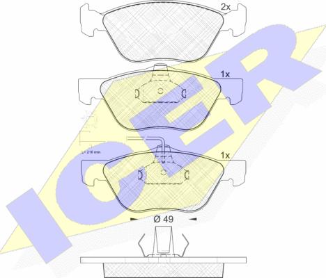 Icer 181601 - Kit pastiglie freno, Freno a disco autozon.pro