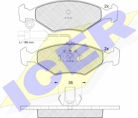 Icer 181603 - Kit pastiglie freno, Freno a disco autozon.pro