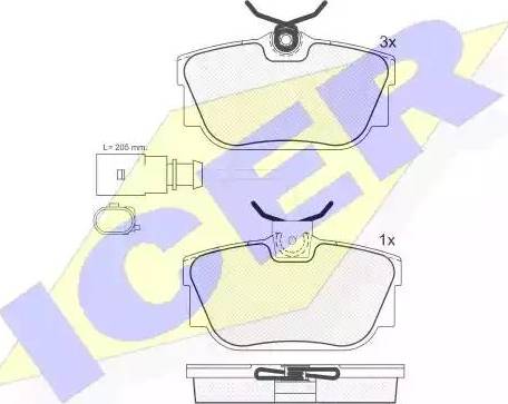 Icer 181614 - Kit pastiglie freno, Freno a disco autozon.pro