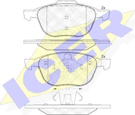 Icer 181617-202 - Kit pastiglie freno, Freno a disco autozon.pro