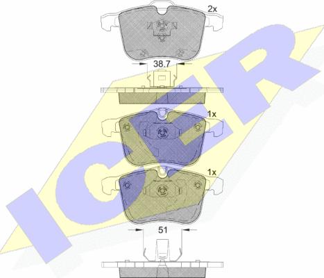 Icer 181681 - Kit pastiglie freno, Freno a disco autozon.pro