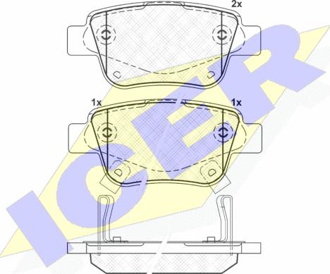 Icer 181688 - Kit pastiglie freno, Freno a disco autozon.pro