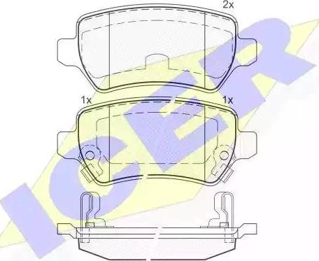 Icer 181622 - Kit pastiglie freno, Freno a disco autozon.pro