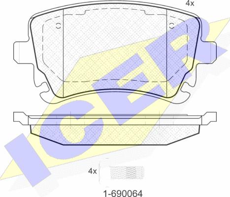 Icer 181674-204 - Kit pastiglie freno, Freno a disco autozon.pro