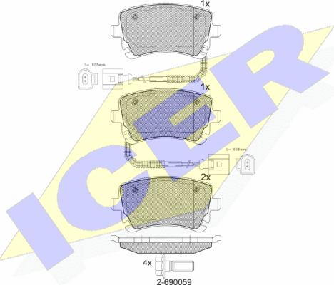 Icer 181674 - Kit pastiglie freno, Freno a disco autozon.pro