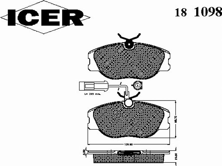 Icer 181098 - Kit pastiglie freno, Freno a disco autozon.pro