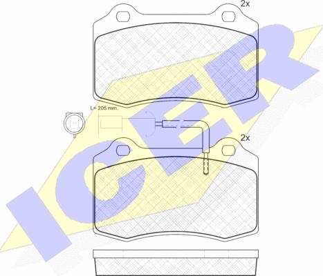 Icer 181058 - Kit pastiglie freno, Freno a disco autozon.pro