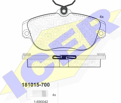 Icer 181015-700 - Kit pastiglie freno, Freno a disco autozon.pro