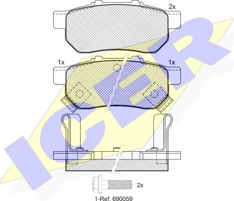 Icer 181024 - Kit pastiglie freno, Freno a disco autozon.pro