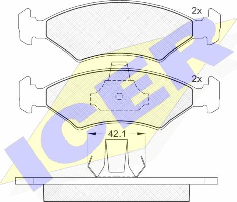 Icer 181142 - Kit pastiglie freno, Freno a disco autozon.pro