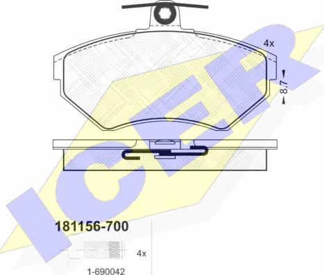 Icer 181156-700 - Kit pastiglie freno, Freno a disco autozon.pro