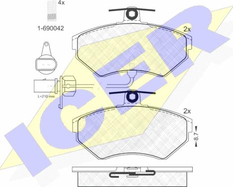 Icer 181157-203 - Kit pastiglie freno, Freno a disco autozon.pro