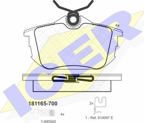 Icer 181165-700 - Kit pastiglie freno, Freno a disco autozon.pro