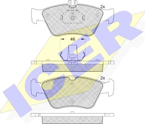 Icer 181115-396 - Kit pastiglie freno, Freno a disco autozon.pro