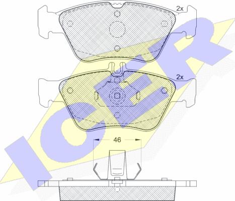 Icer 181115 - Kit pastiglie freno, Freno a disco autozon.pro