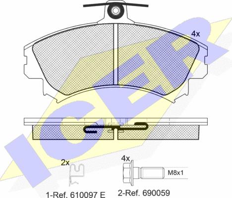 Icer 181118-700 - Kit pastiglie freno, Freno a disco autozon.pro