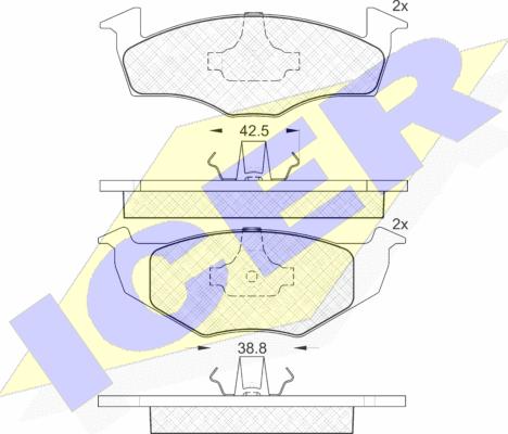 Icer 181130 - Kit pastiglie freno, Freno a disco autozon.pro