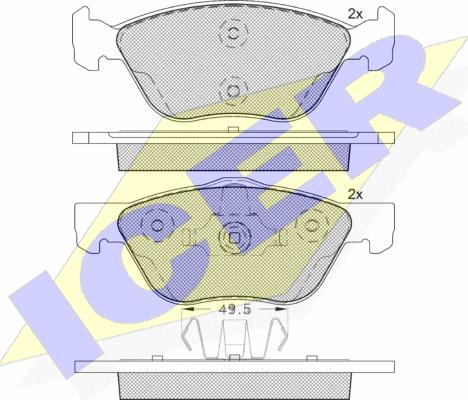 Icer 181125-203 - Kit pastiglie freno, Freno a disco autozon.pro