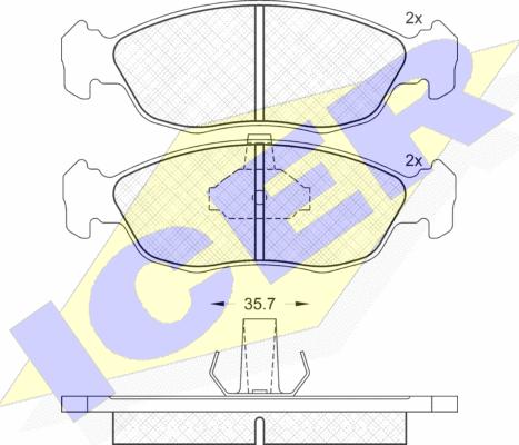 Icer 181121 - Kit pastiglie freno, Freno a disco autozon.pro