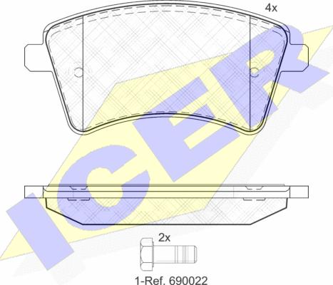 Icer 181854-200 - Kit pastiglie freno, Freno a disco autozon.pro