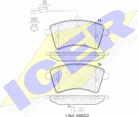 Icer 181854-203 - Kit pastiglie freno, Freno a disco autozon.pro