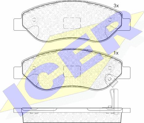 Icer 181850 - Kit pastiglie freno, Freno a disco autozon.pro