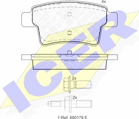 Icer 181853 - Kit pastiglie freno, Freno a disco autozon.pro