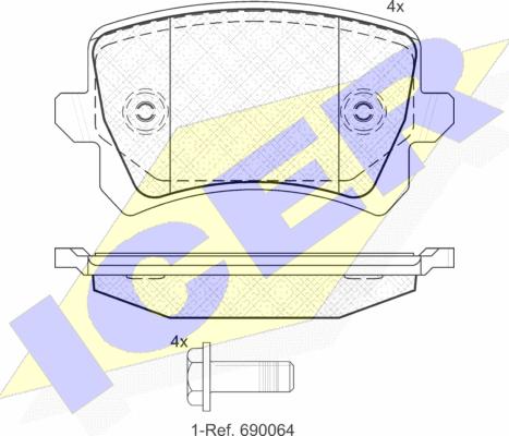 Icer 181857 - Kit pastiglie freno, Freno a disco autozon.pro