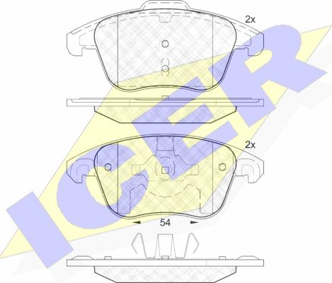 Icer 181866-200 - Kit pastiglie freno, Freno a disco autozon.pro