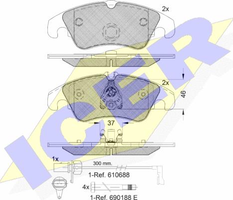 Icer 181862-202 - Kit pastiglie freno, Freno a disco autozon.pro