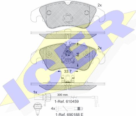 Icer 181862 - Kit pastiglie freno, Freno a disco autozon.pro