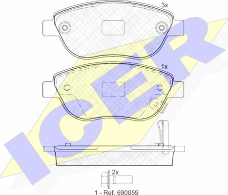 Icer 181809 - Kit pastiglie freno, Freno a disco autozon.pro