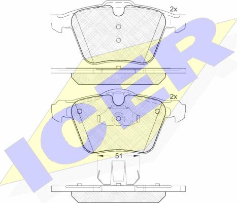 Icer 181805 - Kit pastiglie freno, Freno a disco autozon.pro