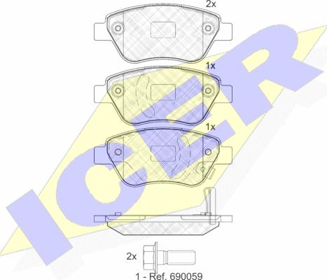 Icer 181810 - Kit pastiglie freno, Freno a disco autozon.pro