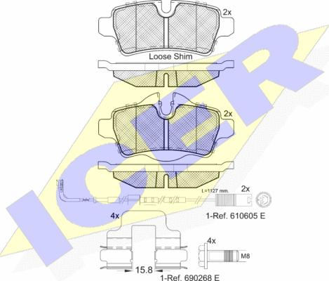 Icer 181812-067 - Kit pastiglie freno, Freno a disco autozon.pro