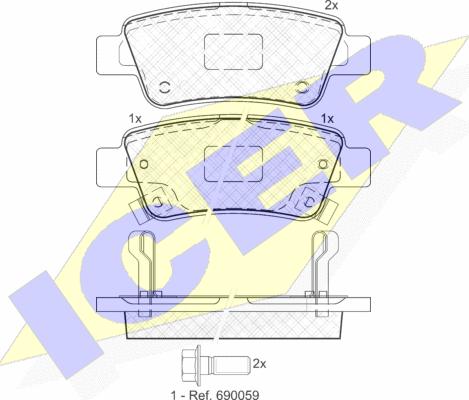 Icer 181888 - Kit pastiglie freno, Freno a disco autozon.pro