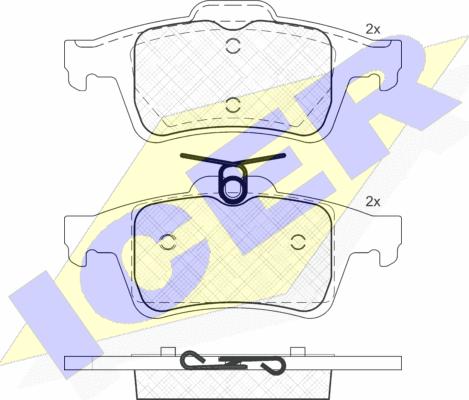 Icer 181825 - Kit pastiglie freno, Freno a disco autozon.pro