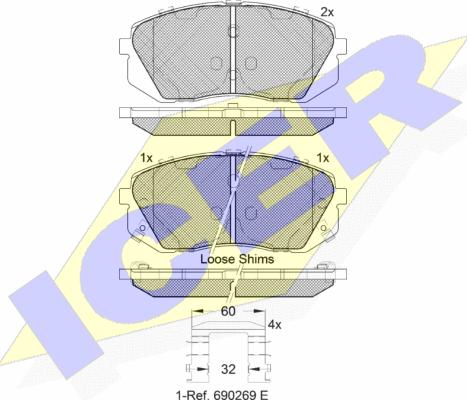 Icer 181826-201 - Kit pastiglie freno, Freno a disco autozon.pro