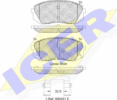 Icer 181826-202 - Kit pastiglie freno, Freno a disco autozon.pro