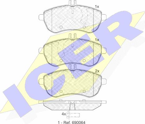 Icer 181821 - Kit pastiglie freno, Freno a disco autozon.pro